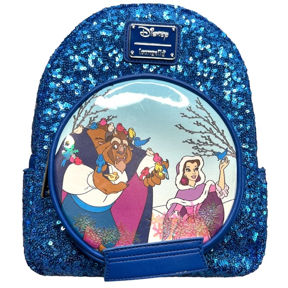 NWT Loungefly Disney Beauty and the Beast SnowGlobe Backpack - Picture 1 of 4